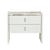 Pearce Marble 2 Drawer Bedside - Matt Ocean Marble - Bone - GlobeWest