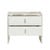 Pearce Marble 2 Drawer Bedside - Matt Ocean Marble - Bone - GlobeWest