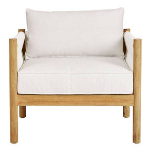 Cannes Rope 1 Seater Sofa - Snow - Natural Teak - GlobeWest