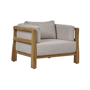 Kuda Sofa Chair - Cape Grey - Natural Teak - GlobeWest