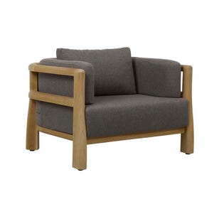 Kuda Sofa Chair - Storm - Natural Teak - GlobeWest