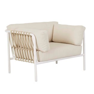 Mauritius Island Sofa Chair - Sand - White - GlobeWest