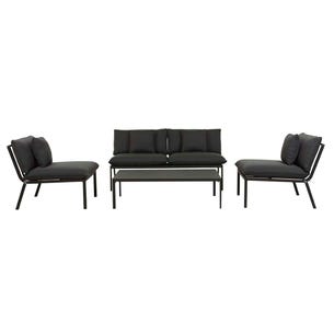 Pier Lounge Sofa Set - Dark Grey - Black - GlobeWest