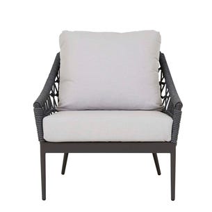 Portsea Classic Sofa Chair - Light Grey - Charcoal Aluminium - GlobeWest