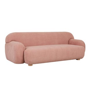 Sidney Plump 3 Seater Sofa - Blush Pink - GlobeWest