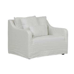 Sidney Slip Sofa Chair - Milk - GlobeWest