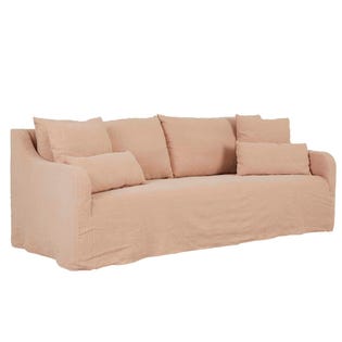 Sidney Slip 3 Seater Sofa - Soft Clay - GlobeWest