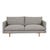 Sketch Base 2 Seater Sofa - Haze Grey - Light Oak - GlobeWest