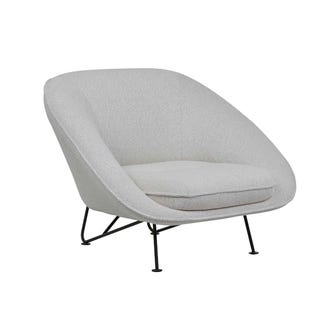 Tolv Portobello Metal Sofa Chair - Frost - Black - GlobeWest