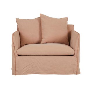 Vittoria Slip Cover 1 Seater Sofa - Soft Clay - GlobeWest