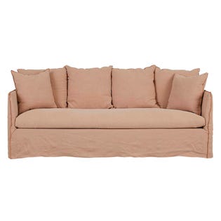 Vittoria Slip Cover 3 Seater Sofa - Soft Clay - GlobeWest