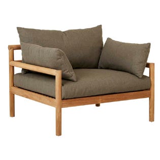 Wilomena Sofa Chair - Granite - Natural Teak - GlobeWest