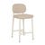 Lori Metal Frame Barstool - Sandstone PU - Bone Powdercoated Metal - GlobeWest