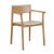 Sketch Poise Upholstered Armchair - Limestone Leather - Light Oak - GlobeWest