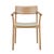 Sketch Poise Upholstered Armchair - Limestone Leather - Light Oak - GlobeWest