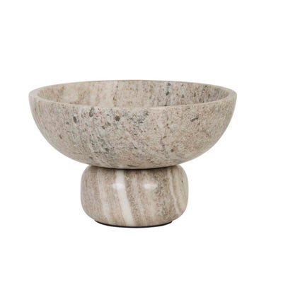 Rufus Indra Goblet Bowl - Oat Marble - GlobeWest