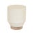 Mauritius Drum Side Table - White Fleck - Aged Teak - GlobeWest