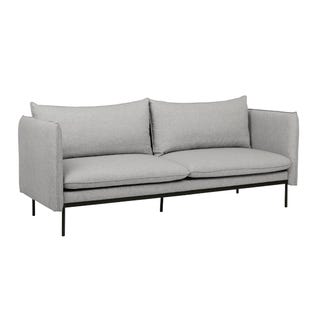 Vittoria Curve 3 Seater Sofa - Cement - Black - GlobeWest