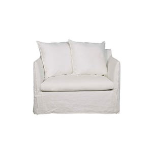 Vittoria Slip Cover 1 Seater Sofa - Milk - GlobeWest