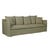 Vittoria Slip Cover 4 Seater Sofa - Eames Olive - GlobeWest