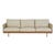 Tolv Pensive 3 Seater Sofa - Limestone Leather - Light Oak - GlobeWest