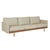 Tolv Pensive 3 Seater Sofa - Limestone Leather - Light Oak - GlobeWest