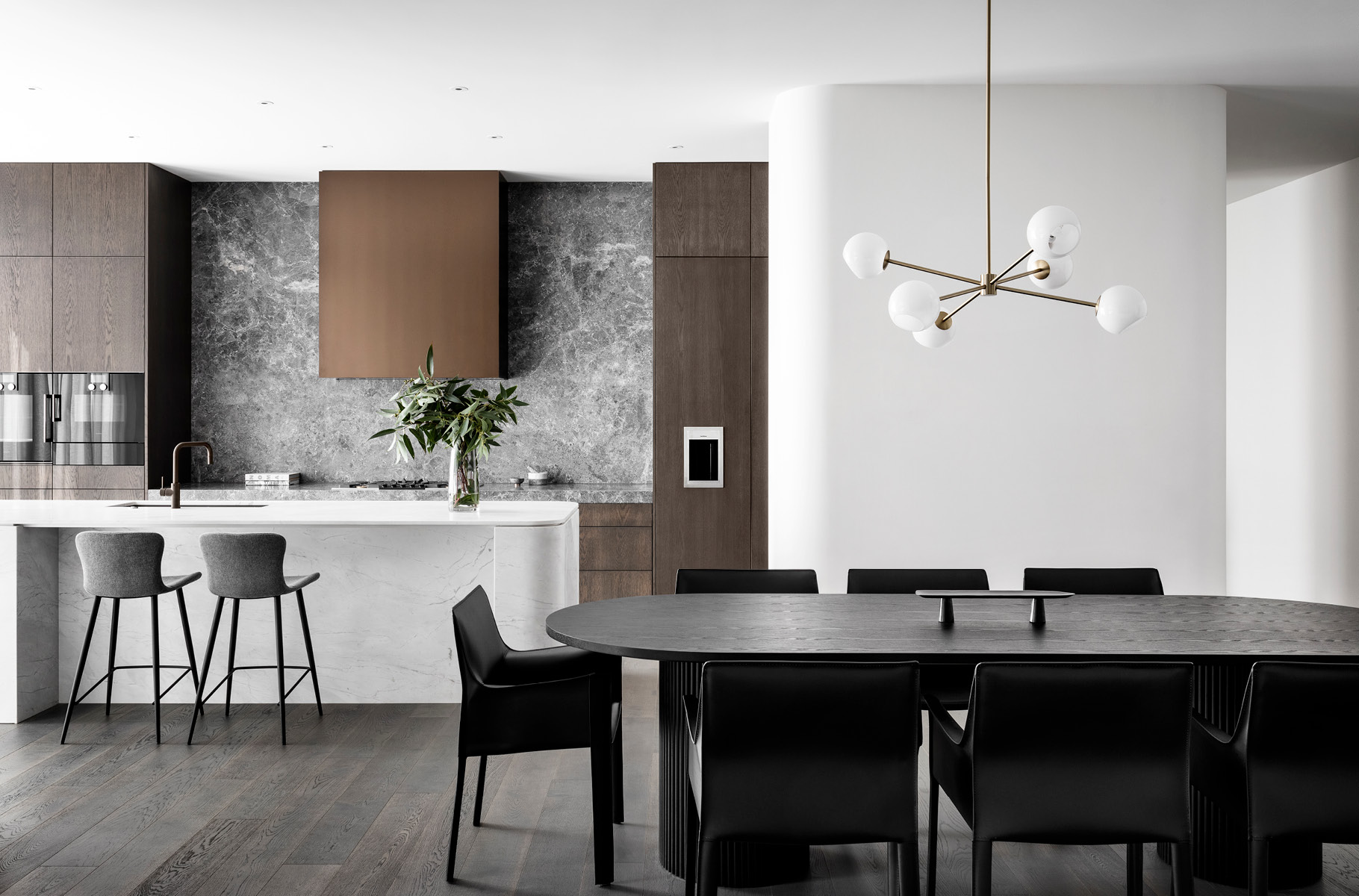 Pictured: Odette Barstools (sold out - click here for similar), Ridge Marble Footed Platter, Franklin Arm Chairs & Benjamin Ripple Dining Table Pictured: Odette Barstools (sold out - click here for similar), Ridge Marble Footed Platter, Franklin Arm Chairs & Benjamin Ripple Dining Table