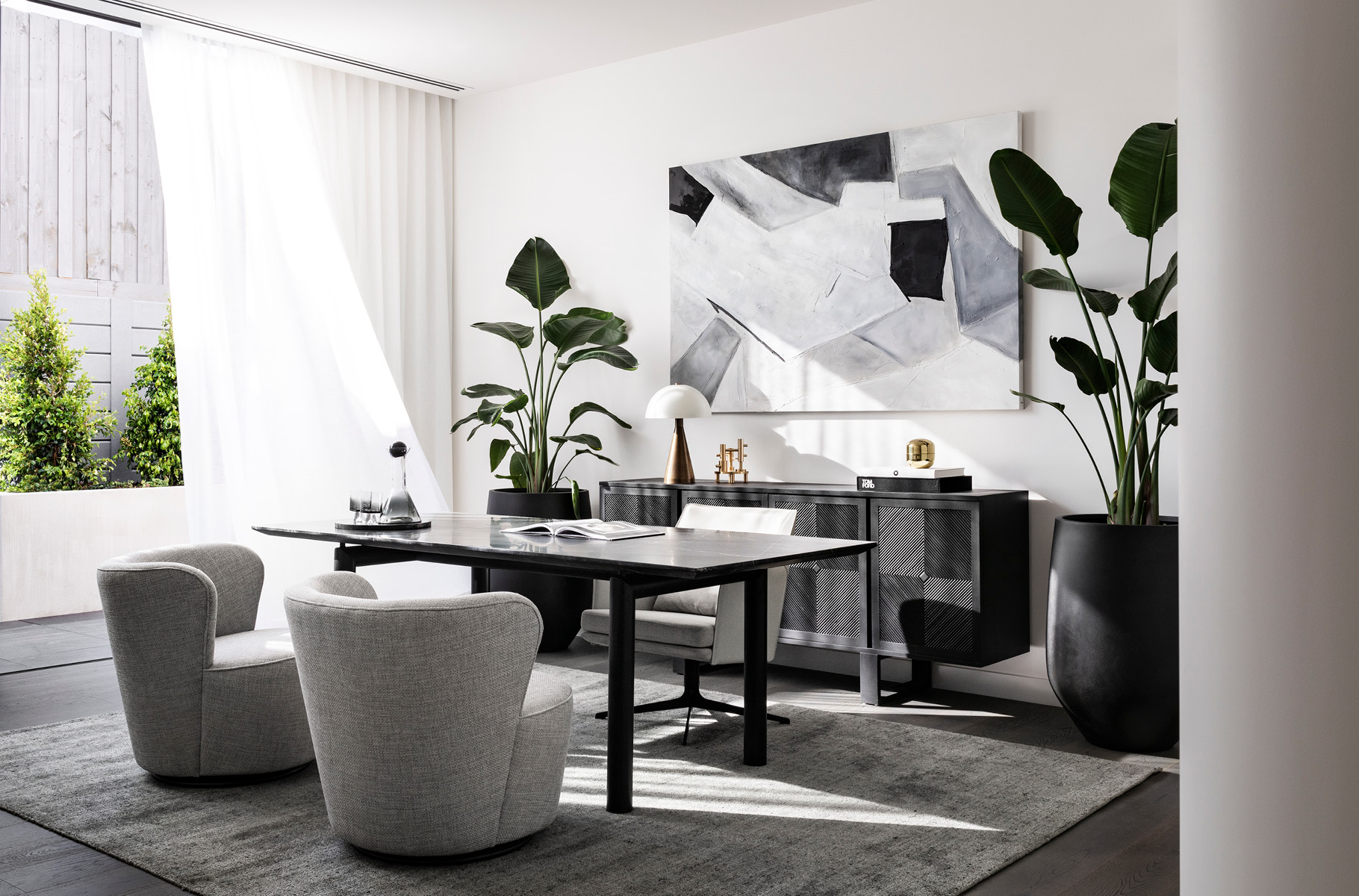 Pictured: Kennedy Swivel Occasional Chairs, Roy Swivel Occasional Chair, Harper Buffet & Easton Dome Table Lamp Pictured: Kennedy Swivel Occasional Chairs, Roy Swivel Occasional Chair, Harper Buffet & Easton Dome Table Lamp