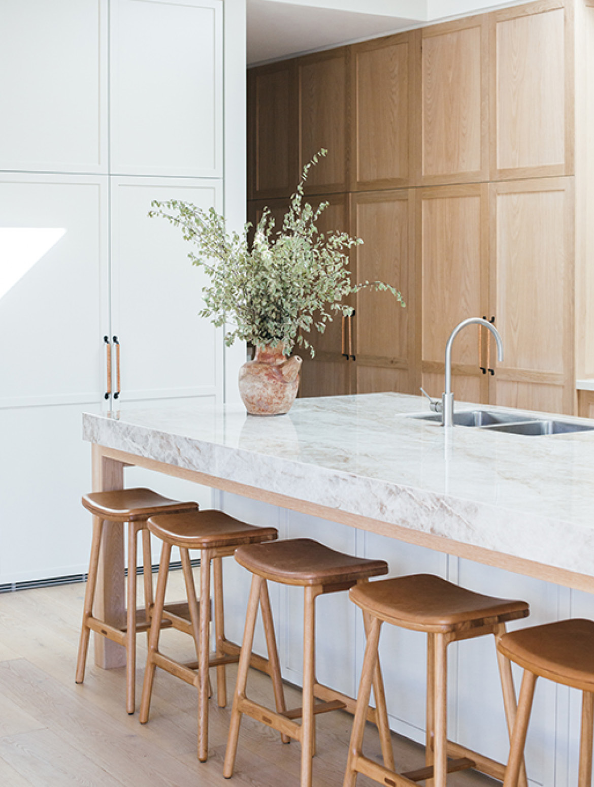 Pictured: Sketch Odd Leather Barstools Pictured: Sketch Odd Leather Barstools