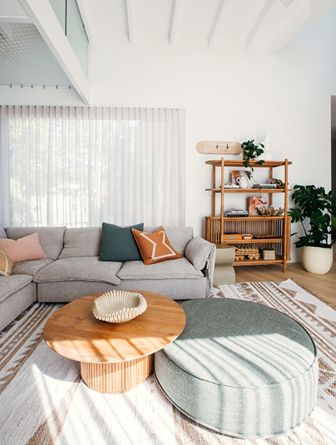 Pictured: Felix Slouch Modular Sofa, Tully Coffee Table, Orlando Seamed Round Ottoman, Paloma Curve Stool & Tully Bookcase Pictured: Felix Slouch Modular Sofa, Tully Coffee Table, Orlando Seamed Round Ottoman, Paloma Curve Stool & Tully Bookcase
