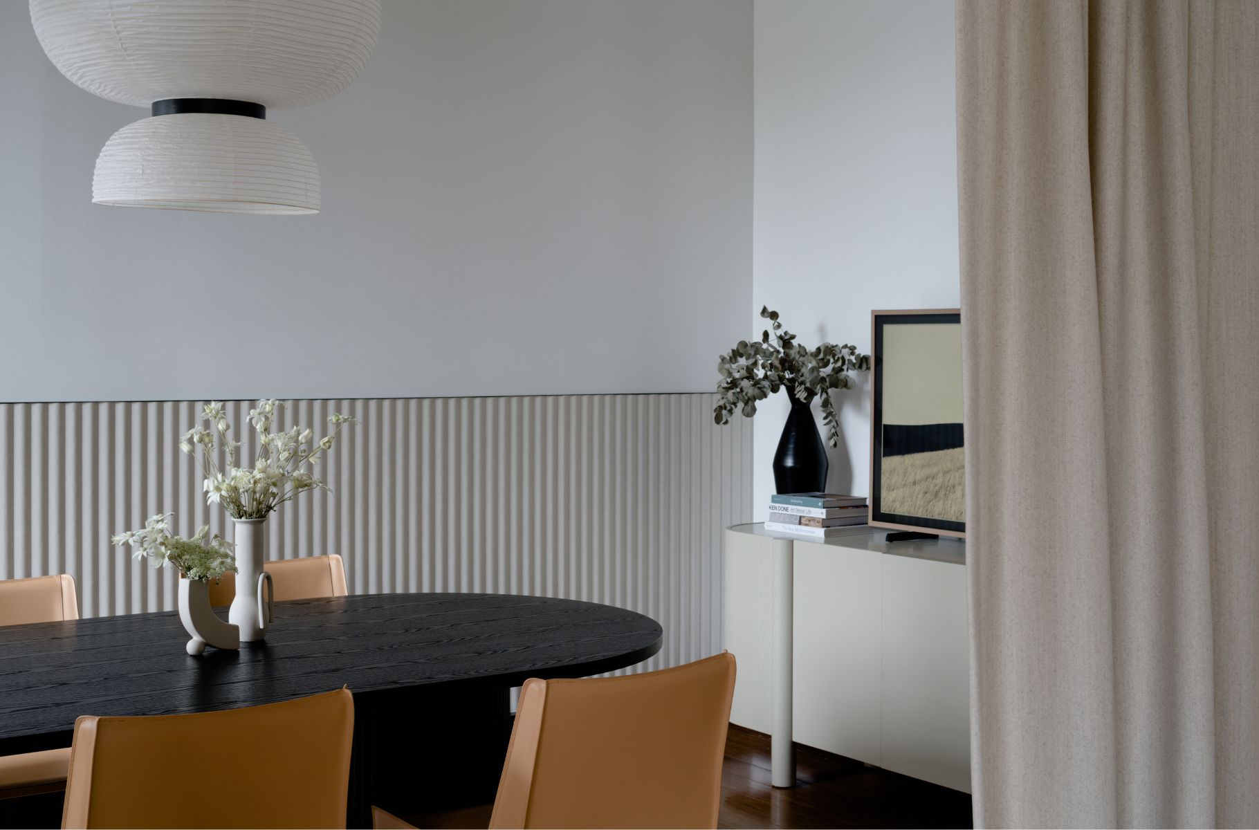 Pictured here: Kennedy Beckett Sofa Chair and Elle Block Round Side Table